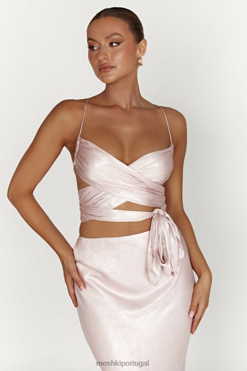 Meshki Georgie enrolando por cima da gravata BLLT958 roupas blush rosa