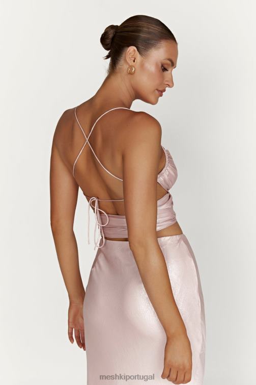 Meshki Georgie enrolando por cima da gravata BLLT958 roupas blush rosa