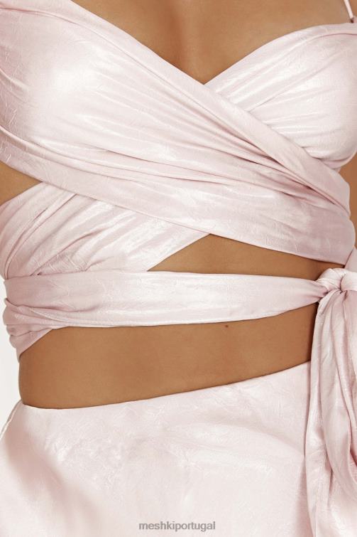 Meshki Georgie enrolando por cima da gravata BLLT958 roupas blush rosa