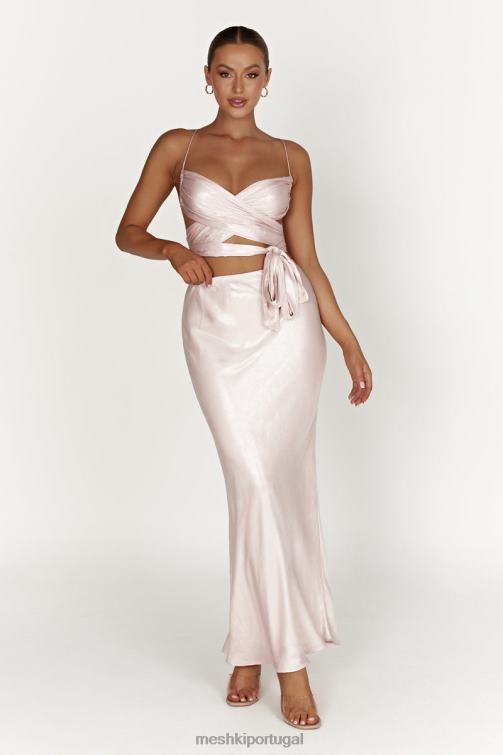 Meshki Georgie enrolando por cima da gravata BLLT958 roupas blush rosa