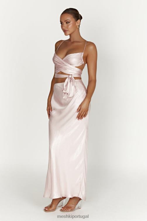 Meshki Georgie enrolando por cima da gravata BLLT958 roupas blush rosa