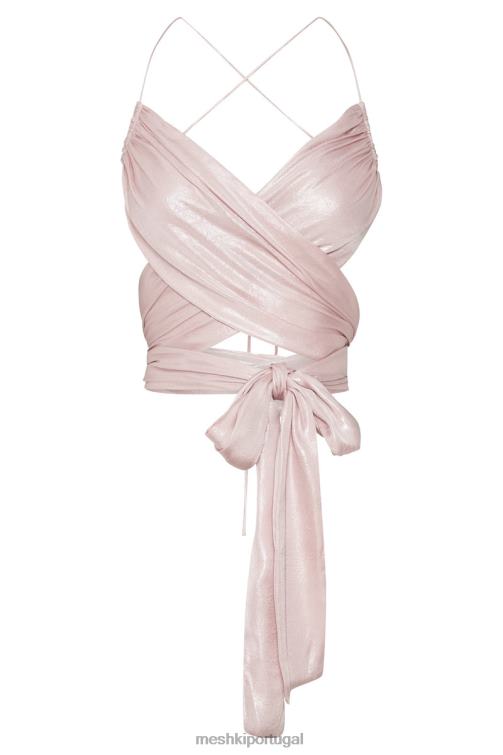 Meshki Georgie enrolando por cima da gravata BLLT958 roupas blush rosa