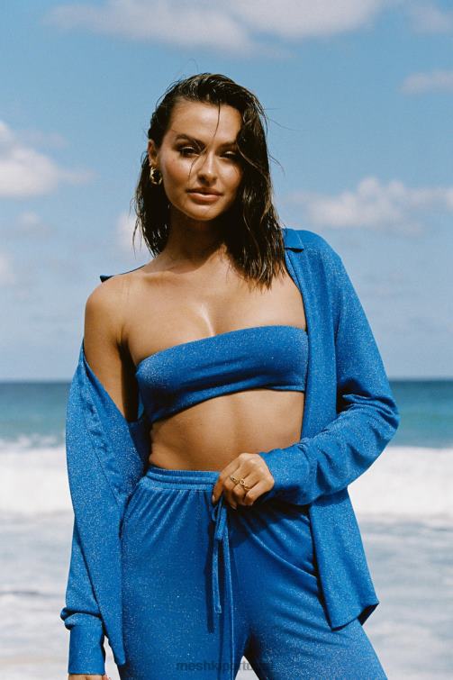 Meshki Lucille Shimmer cobre a parte superior BLLT1081 roupas brilho de cobalto