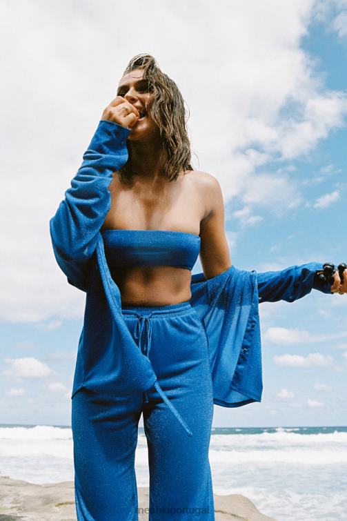 Meshki Lucille Shimmer cobre a parte superior BLLT1081 roupas brilho de cobalto