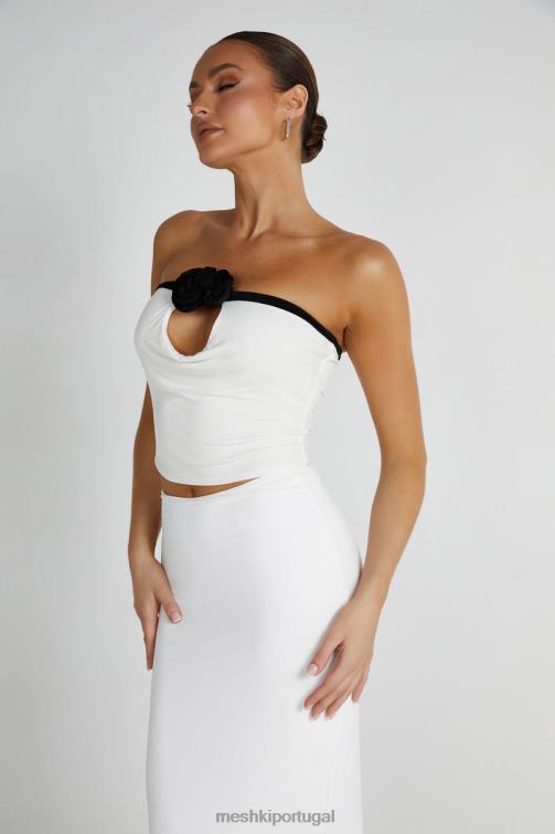 Meshki Top rosa sem alças Megan BLLT798 roupas Preto branco