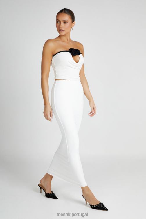 Meshki Top rosa sem alças Megan BLLT798 roupas Preto branco