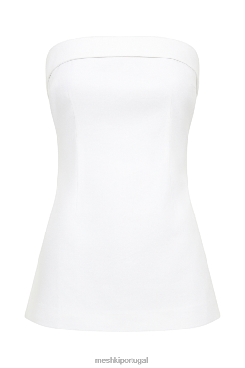 Meshki aieleen blusa de linho sem alças com amarração nas costas BLLT877 roupas branco