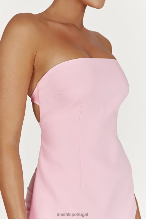 Meshki astrid blusa sem alças com amarração nas costas BLLT892 roupas blush rosa