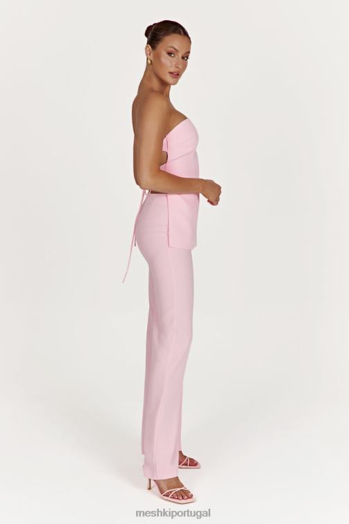 Meshki astrid blusa sem alças com amarração nas costas BLLT892 roupas blush rosa