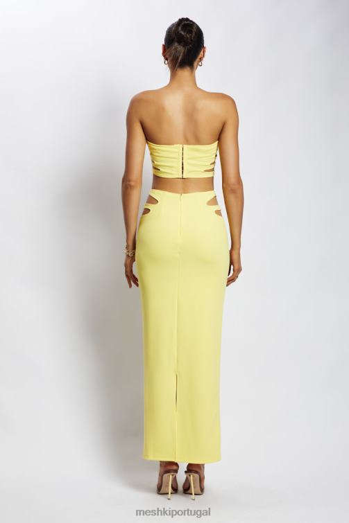 Meshki audrina top cai-cai recortado BLLT1190 roupas amarelo