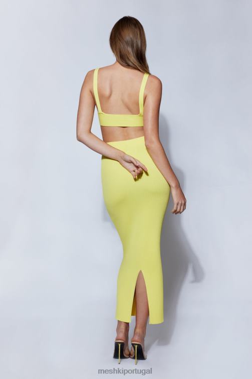 Meshki blusa de malha com torção frontal kaesha BLLT1088 roupas limão