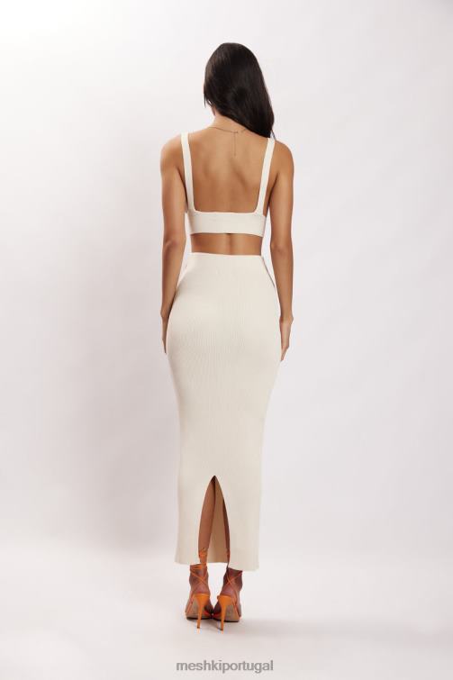 Meshki blusa de malha com torção frontal kaesha BLLT812 roupas osso