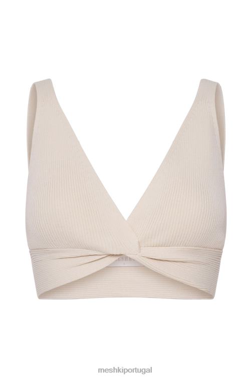 Meshki blusa de malha com torção frontal kaesha BLLT812 roupas osso