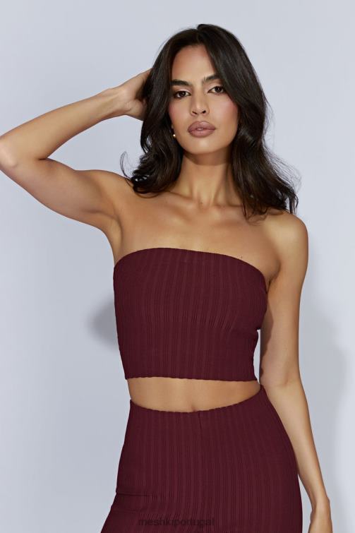 Meshki blusa de malha sem alças jordi BLLT1012 roupas chocolate cereja