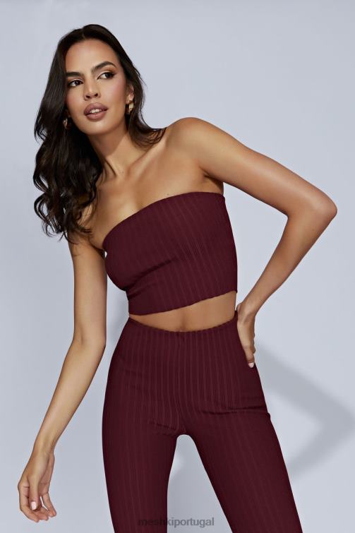 Meshki blusa de malha sem alças jordi BLLT1012 roupas chocolate cereja