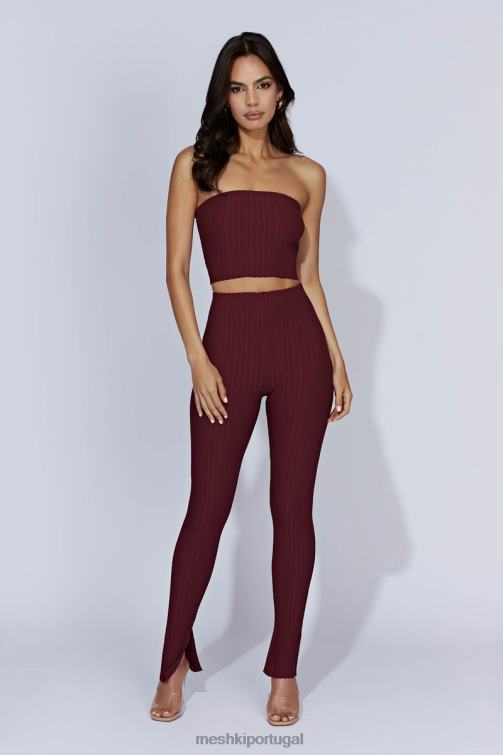 Meshki blusa de malha sem alças jordi BLLT1012 roupas chocolate cereja