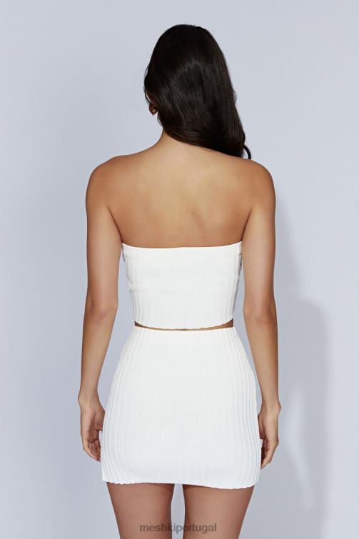 Meshki blusa de malha sem alças jordi BLLT1039 roupas off white