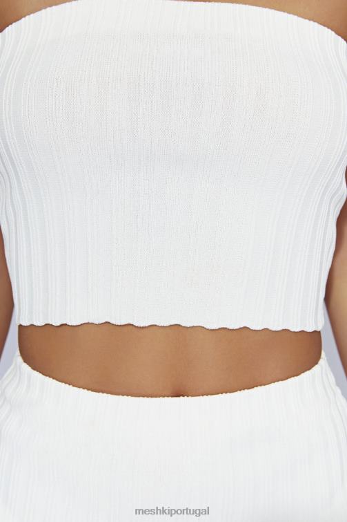 Meshki blusa de malha sem alças jordi BLLT1039 roupas off white