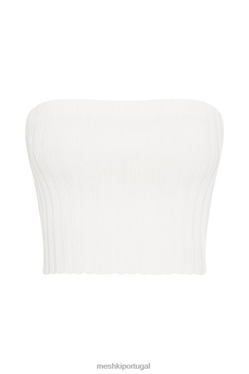 Meshki blusa de malha sem alças jordi BLLT1039 roupas off white