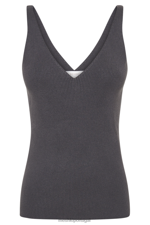 Meshki blusa de malha sem mangas alicia BLLT870 roupas carvão