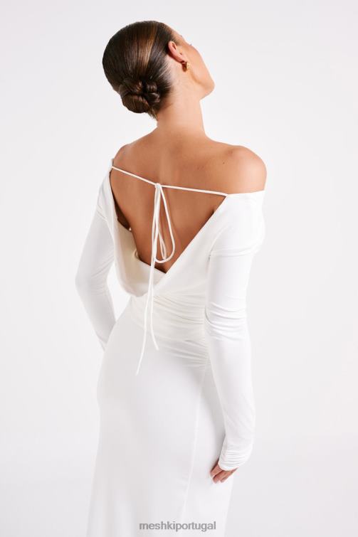 Meshki blusa de manga comprida em náilon reciclado emma BLLT751 roupas branco