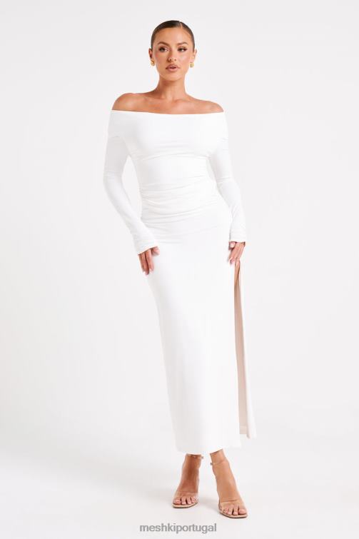 Meshki blusa de manga comprida em náilon reciclado emma BLLT751 roupas branco