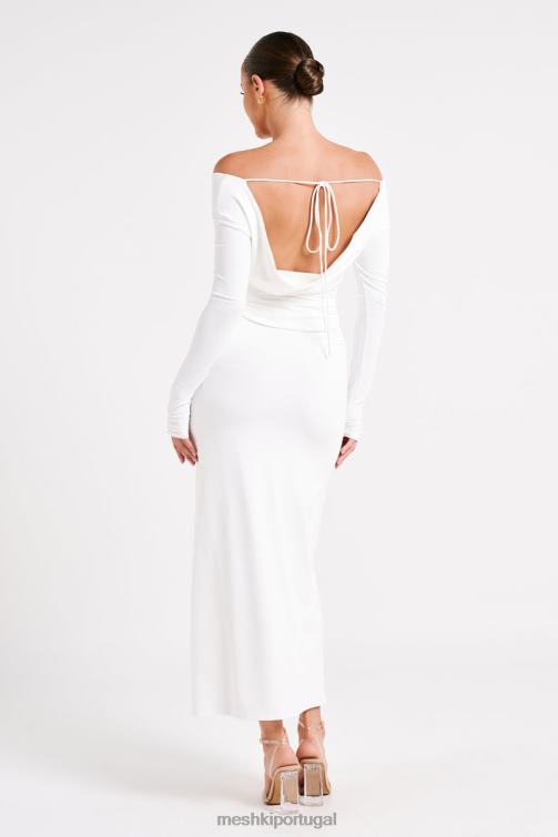 Meshki blusa de manga comprida em náilon reciclado emma BLLT751 roupas branco