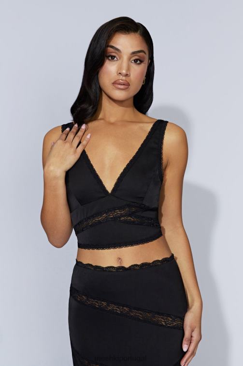 Meshki blusa de renda monet BLLT987 roupas preto