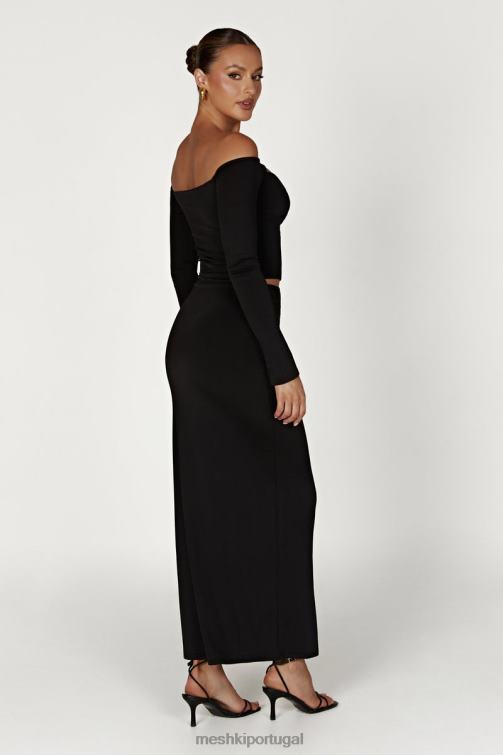 Meshki ceri top manga longa ombro a ombro BLLT856 roupas preto