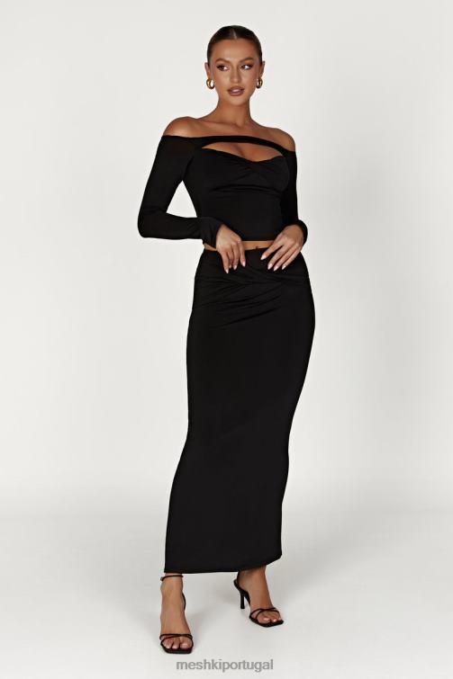 Meshki ceri top manga longa ombro a ombro BLLT856 roupas preto