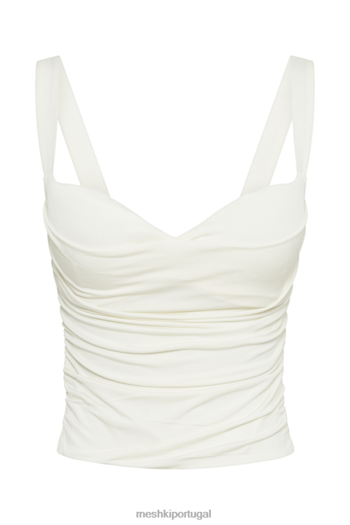 Meshki hailey blusa justa de linha longa querida BLLT759 roupas marfim