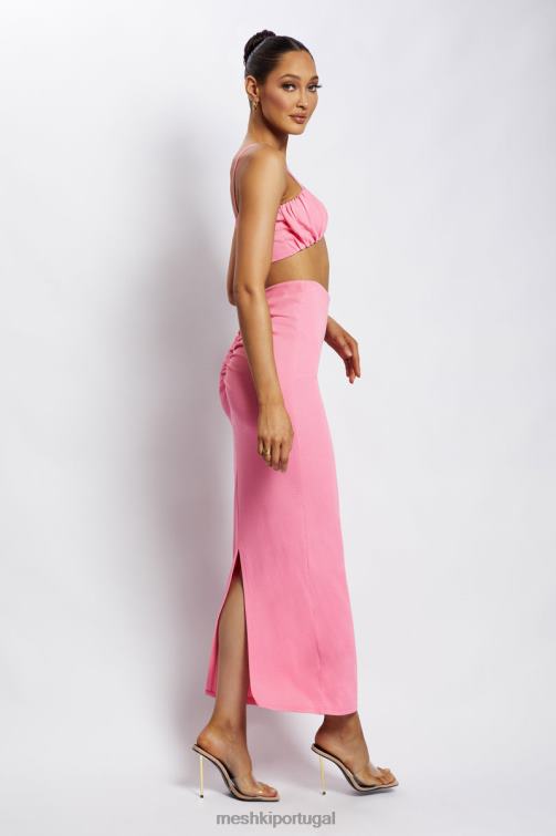 Meshki jordan com franzido na frente e top frontal BLLT1186 roupas rosa