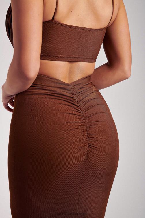 Meshki jordan com franzido na frente e top frontal BLLT1195 roupas ruivo