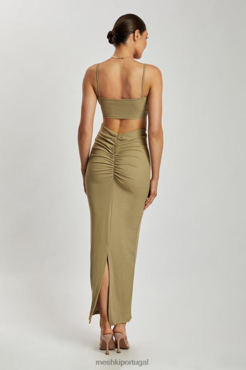 Meshki jordan com franzido na frente e top frontal BLLT1206 roupas verde