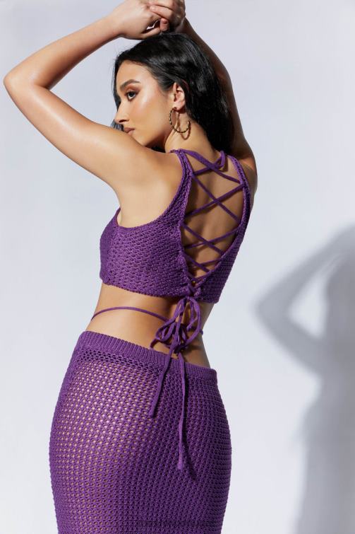 Meshki raquel blusa de crochê com renda nas costas BLLT1161 roupas uva