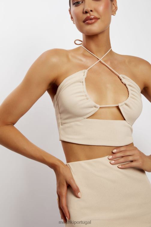 Meshki renee wrap sobre top franzido BLLT1152 roupas pedra