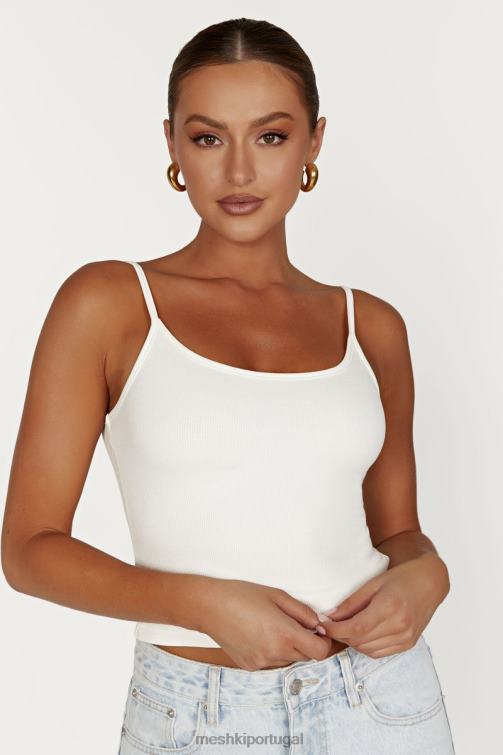 Meshki top cami espinhel com nervuras alexis BLLT1121 roupas branco