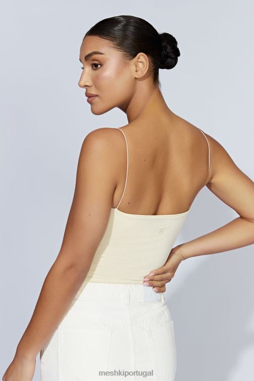 Meshki top de alça fina kaitlyn querida BLLT1159 roupas creme