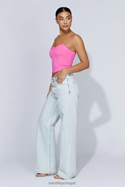 Meshki top de alça fina kaitlyn querida BLLT977 roupas rosa chiclete