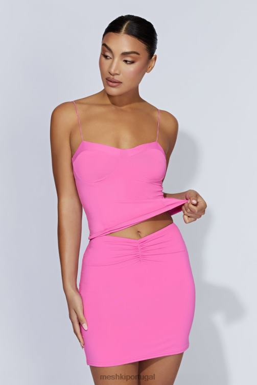 Meshki top de alça fina kaitlyn querida BLLT977 roupas rosa chiclete