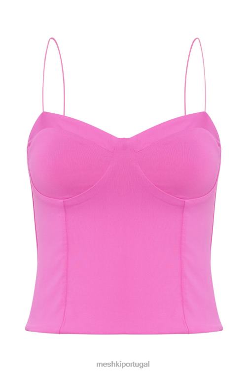 Meshki top de alça fina kaitlyn querida BLLT977 roupas rosa chiclete