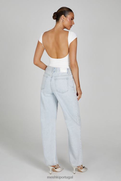 Meshki top de espinhel de náilon reciclado reyna BLLT806 roupas branco