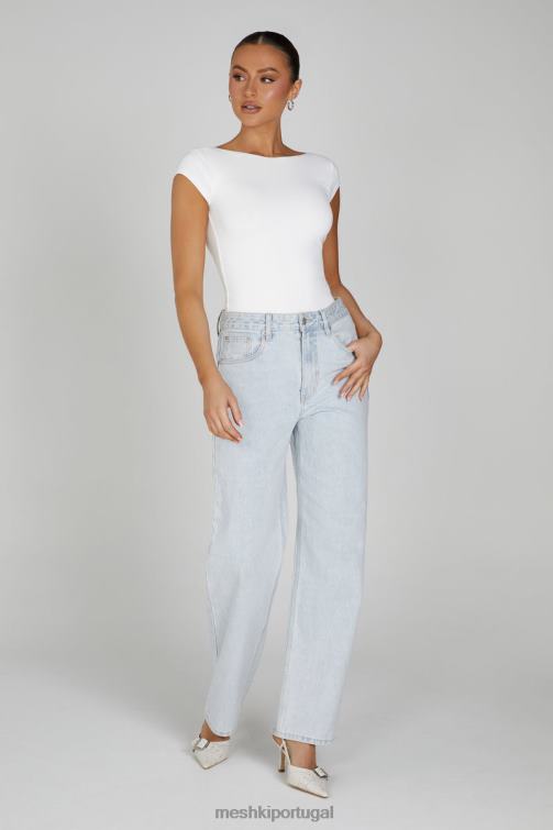 Meshki top de espinhel de náilon reciclado reyna BLLT806 roupas branco