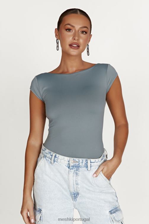 Meshki top de espinhel de náilon reciclado reyna BLLT849 roupas carvão leve