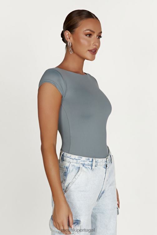 Meshki top de espinhel de náilon reciclado reyna BLLT849 roupas carvão leve