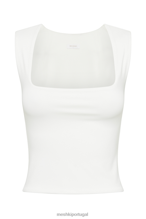 Meshki top de linha longa de nylon reciclado linley BLLT773 roupas branco