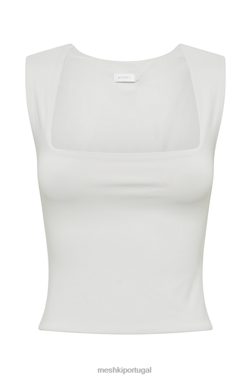 Meshki top de linha longa de nylon reciclado linley BLLT775 roupas cinza gelo