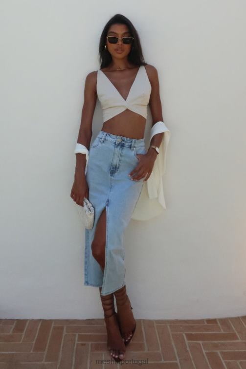 Meshki top de linho torcido kaesha BLLT1046 roupas natural