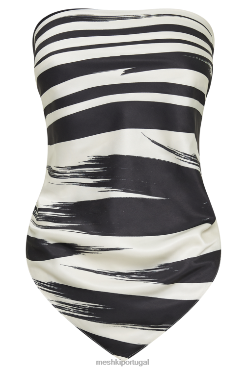 Meshki top lenço estampado laina BLLT787 roupas impressão abstrata