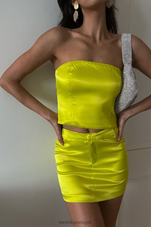 Meshki top tubinho de cetim monique BLLT1090 roupas verde fresco